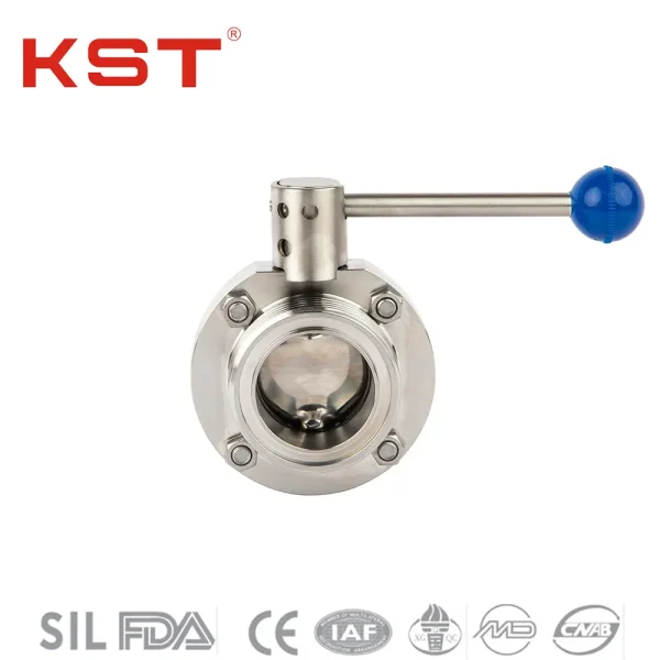 External Threaded Manual Sanitary Butterfly Valve 2