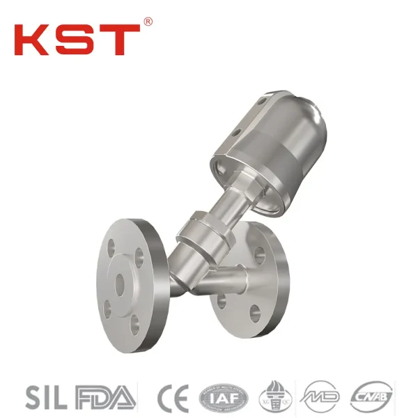 Stainless steel pneumatic flange Angle seat valve