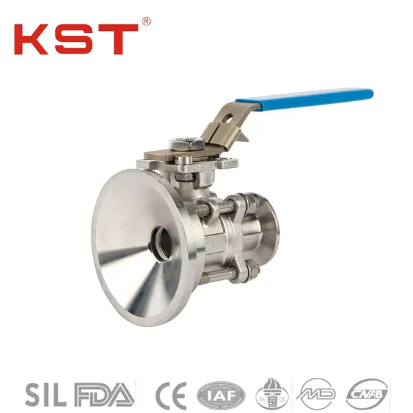 Three-piece sanitary ball valve 1