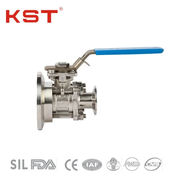 Three-piece sanitary ball valve 2