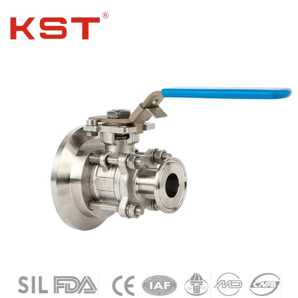 Three-piece sanitary ball valve 3