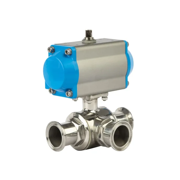 Pneumatic Three-way Sanitary Ball Valve (2)