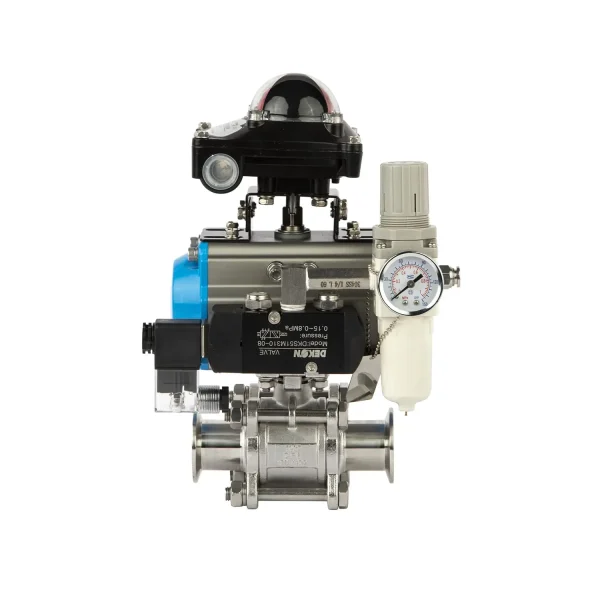 pneumatic three-piece sanitary ball valve (3)